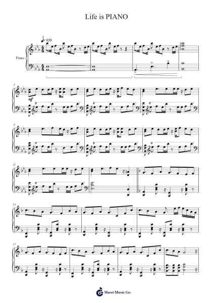 Life is PIANO Sheet Music by Junk-Arr.Rares