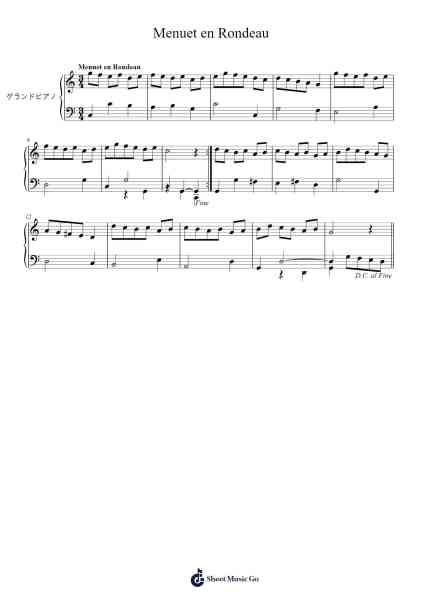 Menuet en Rondeau in C Major, RCT 4 樂譜由 Graupner - 編曲 Poundnions