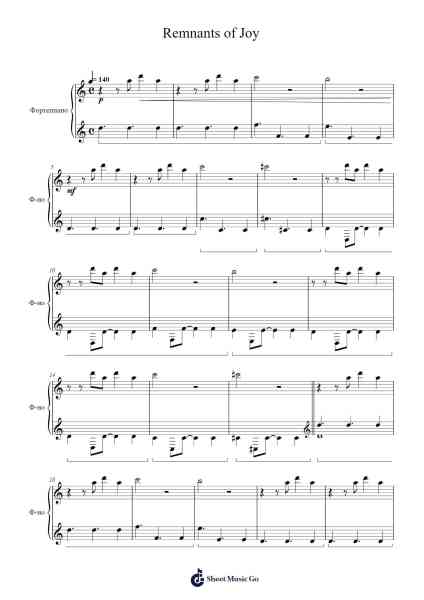 Remnants of Joy Sheet Music by Nathan Hanover Synthonic Orchestra-Arr.Linee Bushsopp