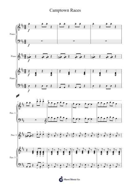 Camptown Races Sheet Music by Stephen Foster-Arr.Toddjoy