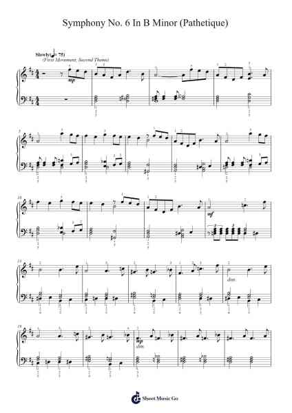 Symphony No. 6 in B Minor, Op. 74 "Pathétique" Sheet Music by Pyotr Ilyich Tchaikovsky-Arr.Triswolf Roochel