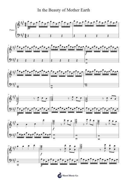 In the Beauty of Mother Earth Sheet Music by dylanyuen11-Arr.Wrightcia Leighgai