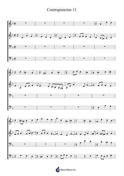 The Art of Fugue, BWV 1080: Contrapunctus 11 Sheet Music by Johann Sebastian Bach-Arr.Derion