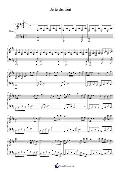 Je te dis tout Sheet Music by Mylène Farmer-Arr.Faithevice