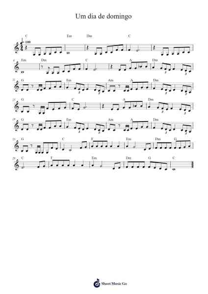 Um dia de domingo Sheet Music by Tim Maia-Arr.Franling Godrwood