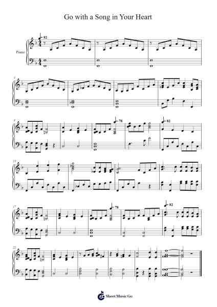 Go with a Song in Your Heart Sheet Music by -Arr.Hoonell Norusk