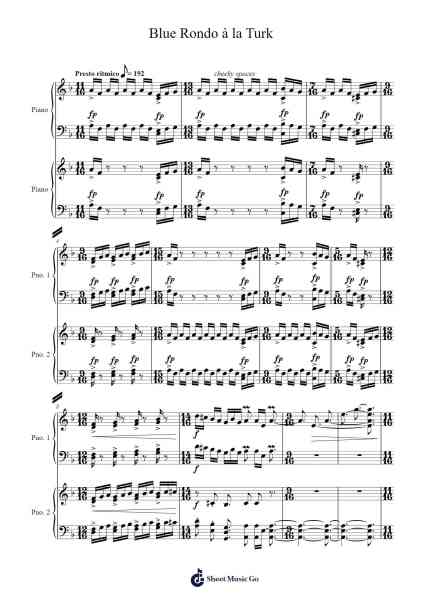Blue Rondo à la Turk Sheet Music by Werric-Arr.Crichriet Hawreen