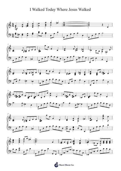I Walked Today Where Jesus Walked Sheet Music by Geoffrey O'Hara-Arr.Trissy Haydore