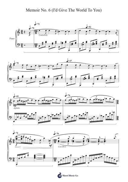 Memoir No. 6 (I'd Give The World To You) Sheet Music by Jose M. Flores-Arr.Sawhy