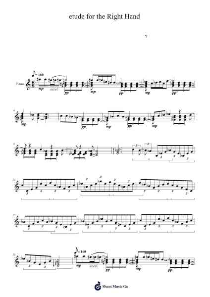 etude for the Right Hand Sheet Music by Phillip Wolke-Arr.Feleste Johnren