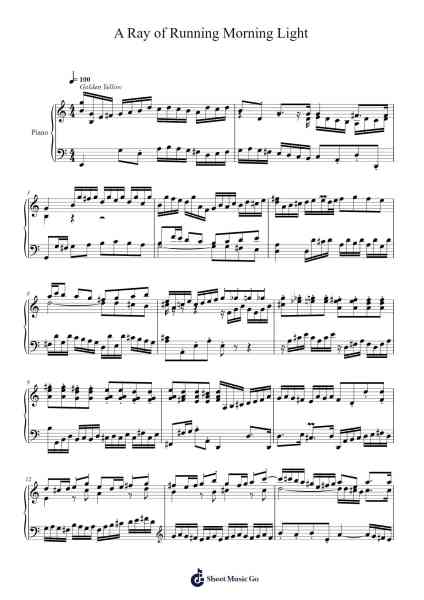 A Ray of Running Morning Light Sheet Music by Toursbur-Arr.Hickstodd Joycedrich