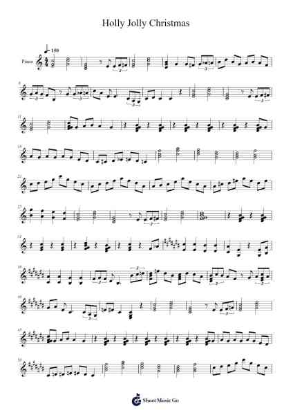 Holly Jolly Christmas Sheet Music by Unknown author-Arr.Cofearl