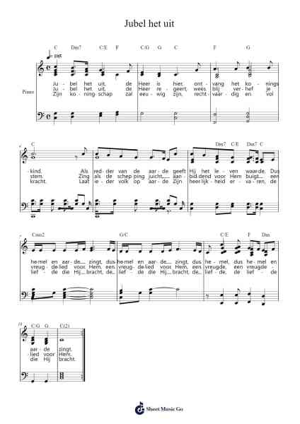 Jubel het uit Sheet Music by -Arr.Poshua Xansweet