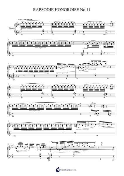 Hungarian Rhapsody No. 11 in A Minor, S.244/11 Sheet Music by Franz Liszt-Arr.Hudcie Rhoclark