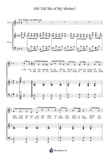 Oh! Tell Me of My Mother! Sheet Music by Stephen Collins Foster-Arr.Chauburne Fowblair