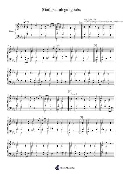 !Gai!oxa sab ge !gouba Sheet Music by namibiantromb1-Arr.Brookecher Nicksie