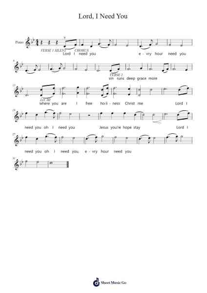 Lord, I Need You Sheet Music by Jermore Beerjosh-Arr.Duttledk Corh