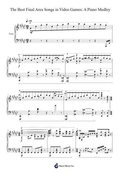 The Best Final Area Songs in Video Games: A Piano Medley Sheet Music by Aqare-Arr.Gaildie Tedn