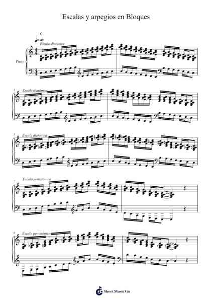 Escalas y arpegios en Bloques Sheet Music by Alberto Betancourt-Arr.Clyrine Sasze