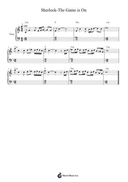 Sherlock-The Game is On Sheet Music by David Arnold/Michael Price-Arr.Phoeser