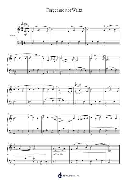 Forget Me Not Waltz Sheet Music by Stephen Duro-Arr.Jouboyd Calgel
