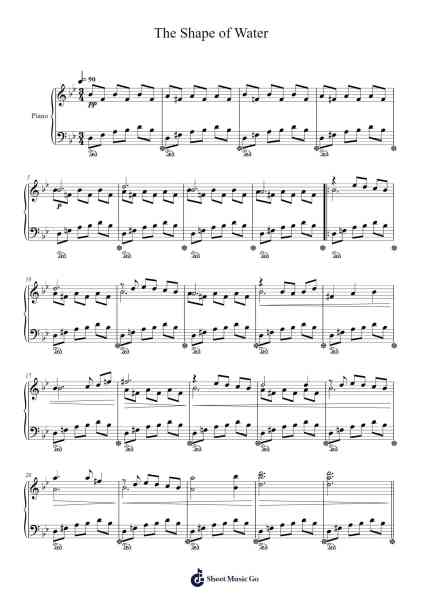 The Shape of Water Sheet Music by Alexandre Desplat-Arr.Junerald