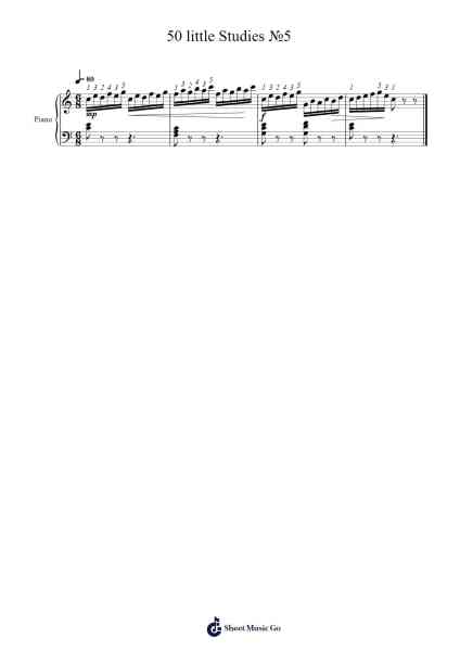 50 Little Studies No. 5 Sheet Music by Carl Czerny-Arr.Fredcamp Viomia