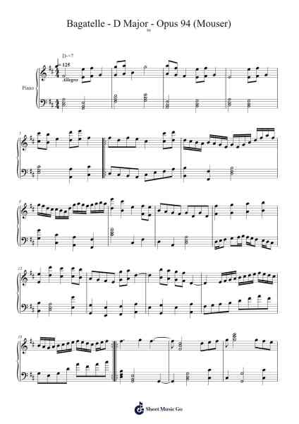 Bagatelle - D Major - Opus 94 樂譜由 John-William Gibson - 編曲 Chloepole