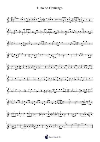 Hino do Flamengo Sheet Music by Unknown author-Arr.Duttcash Cornie