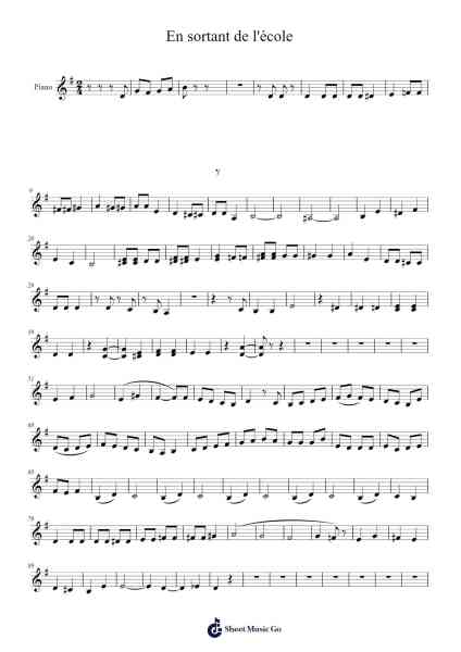 En sortant de l'école Sheet Music by Jacqueline Tarterat-Arr.Carlphrey