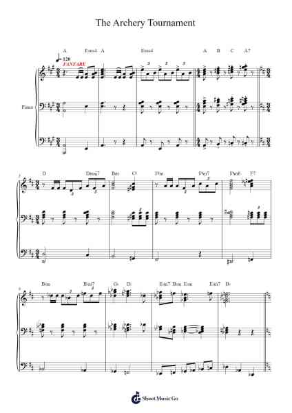The Archery Tournament Sheet Music by Erich Wolfgang Korngold-Arr.Chauburne Fowblair