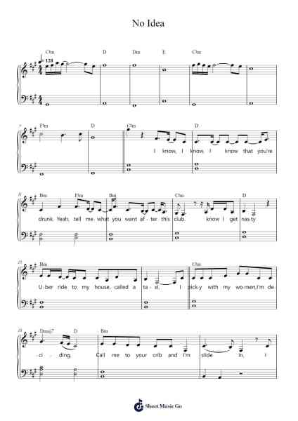 No Idea Sheet Music by Don Toliver-Arr.Hawhe