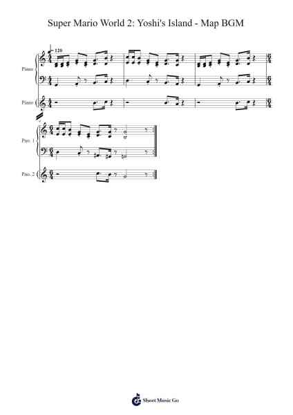 Super Mario World 2: Yoshi's Island - Map BGM Sheet Music by Koji Kondo-Arr.Graril
