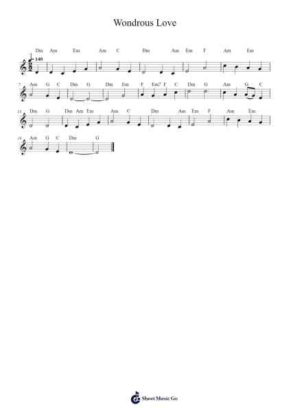 Wondrous Love Sheet Music by William R Ward-Arr.Olch