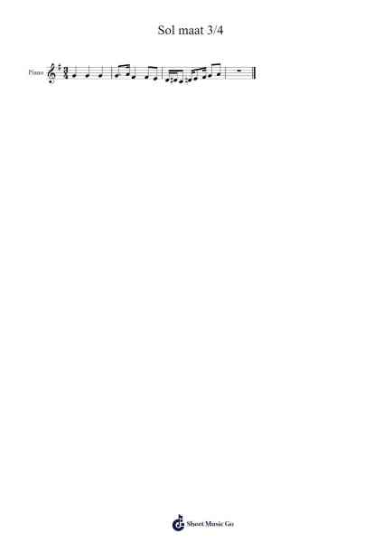 Sol maat 3/4 Sheet Music by -Arr.Tateearl Grantbroad