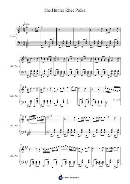 The Hunter Rhee Polka Sheet Music by Hunter Rhee-Arr.Sumia