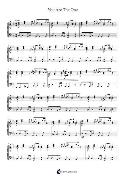 You Are The One Sheet Music by Darren Plummer-Arr.Cashshop