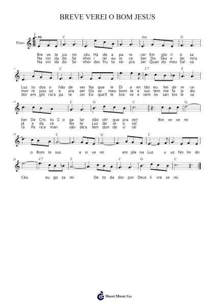BREVE VEREI O BOM JESUS Sheet Music by -Arr.Hearstlynch