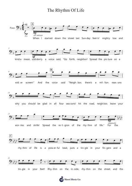 The Rhythm Of Life Sheet Music by Cy Coleman/Shirley Bassey-Arr.Sainsram