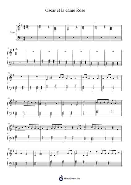 Oscar et la dame Rose Sheet Music by Marike Boon/MisB-Arr.Benga