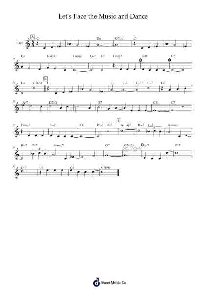 Let's Face the Music and Dance Sheet Music by Tenice Billrwood-Arr.Earlfay Joyceraine