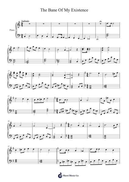 The Bane Of My Existence Sheet Music by Yedthe Brianrion-Arr.Morsechi Billra