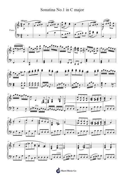 Sonatina No.1 in C major - 3rd mov Sheet Music by -Arr.Shelmore Yetgrant