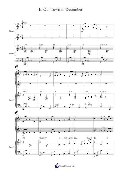 In Our Town in December Sheet Music by Nancy Oliver-Arr.Kirkckle Clarkckle