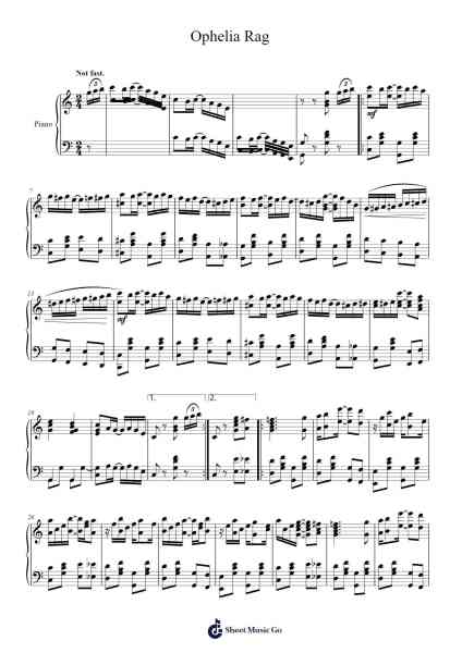 Ophelia Rag Sheet Music by James Scott-Arr.Betrae Rooqe