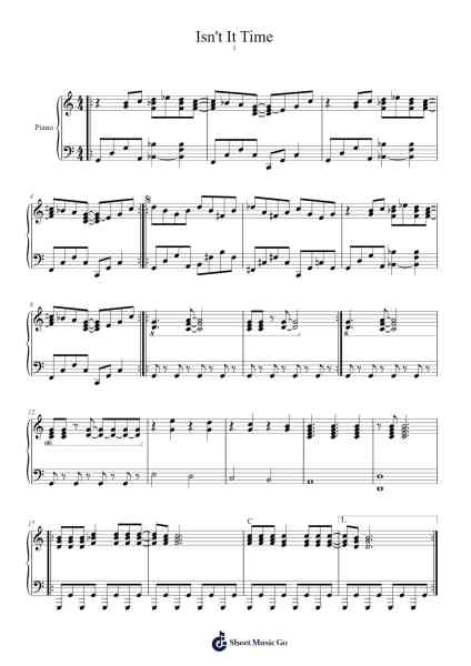 Isn't It Time Sheet Music by The Babys-Arr.Snowcol