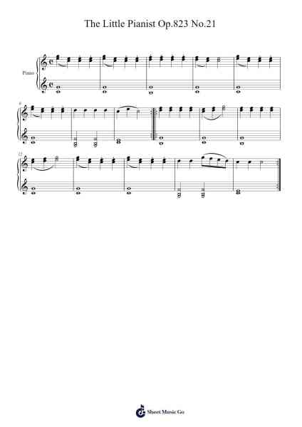 The Little Pianist Op.823 No.21 Sheet Music by Carl Czerny-Arr.Dalclark Wenholt