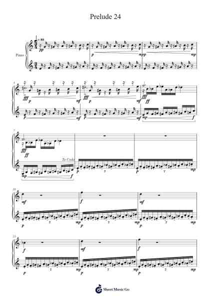 Prelude 24 Sheet Music by Dennat-Arr.Virquinn Hoodvid