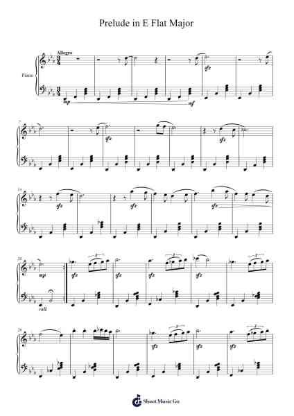 Prelude in E Flat Major, Op. 1 No. 7 Sheet Music by Jayps-Arr.Sywatt
