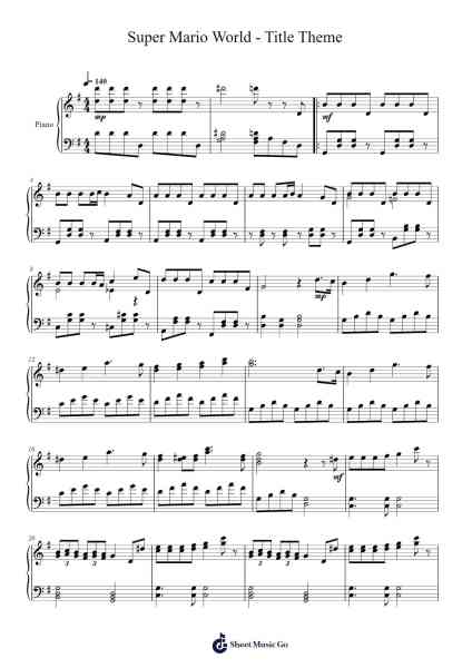 Super Mario World - Title Theme Sheet Music by Koji Kondo-Arr.Zoethodore Strakerr